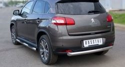 13 949 р. Одинарная защита заднего бампера из трубы диаметром 76 мм SLITKOFF Peugeot 4008 (2012-2017)  с доставкой в г. Пермь. Увеличить фотографию 2