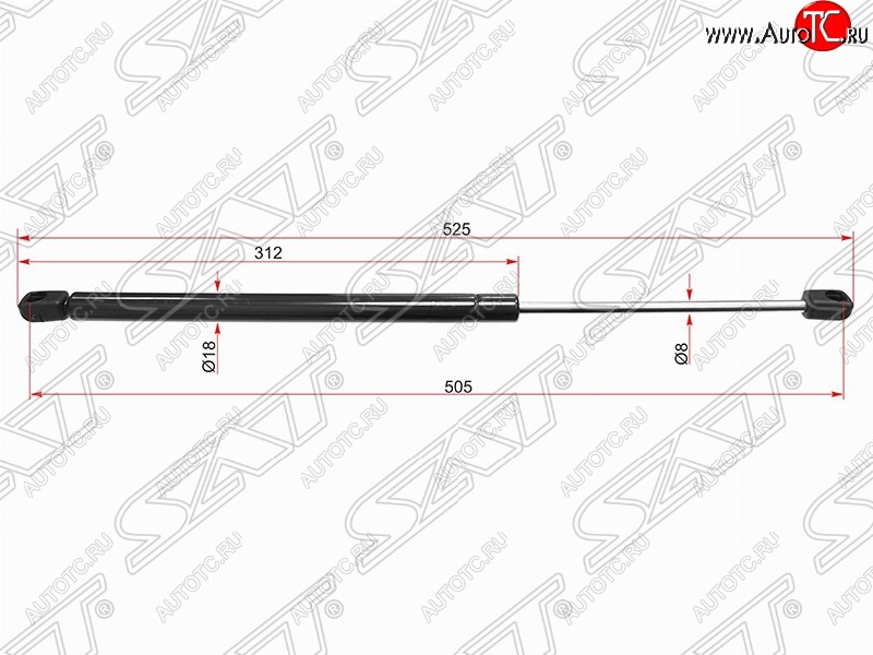 449 р. Газовый упор крышки багажника SAT  Peugeot 407 ( седан,  универсал) (2004-2011)  с доставкой в г. Пермь