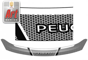 Дефлектор капота CA-Plastiс Peugeot 408 (2010-2017)  дорестайлинг (Серия Art белая)
