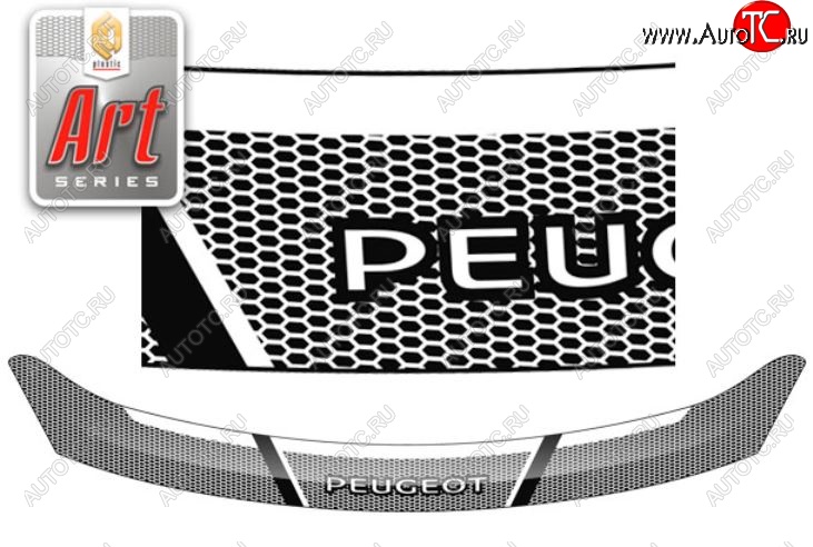 2 159 р. Дефлектор капота CA-Plastiс  Peugeot 408 (2010-2017)  дорестайлинг (Серия Art белая)  с доставкой в г. Пермь