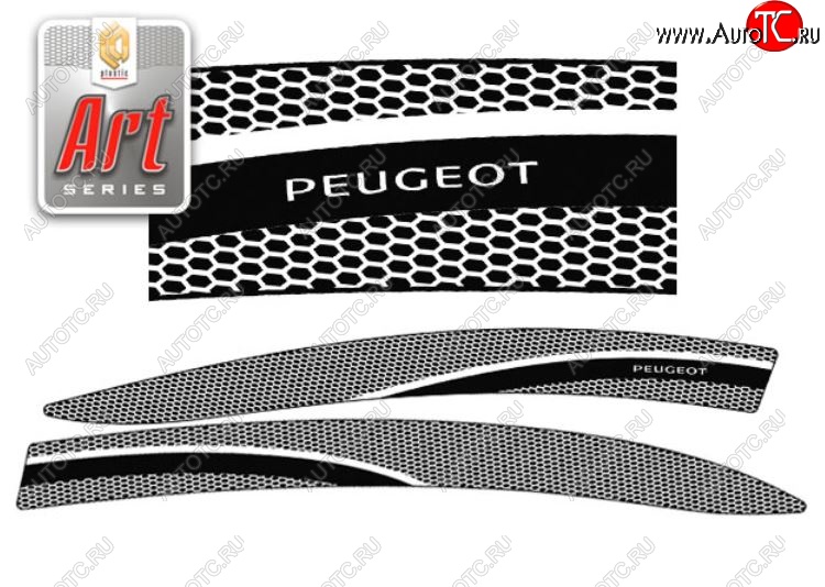 2 199 р. Дефлектора окон CA-Plastic  Peugeot 408 (2010-2017)  дорестайлинг (Серия Art графит, Без хром.молдинга)  с доставкой в г. Пермь