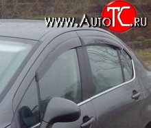 999 р. Комплект дефлекторов окон (ветровиков) 4 шт. (седан) Russtal Peugeot 408  дорестайлинг (2010-2017)  с доставкой в г. Пермь