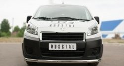 Одинарная защита переднего бампера из трубы диаметром 63 мм SLITKOFF Peugeot Expert G9 цельнометаллический фургон рестайлинг (2012-2017)