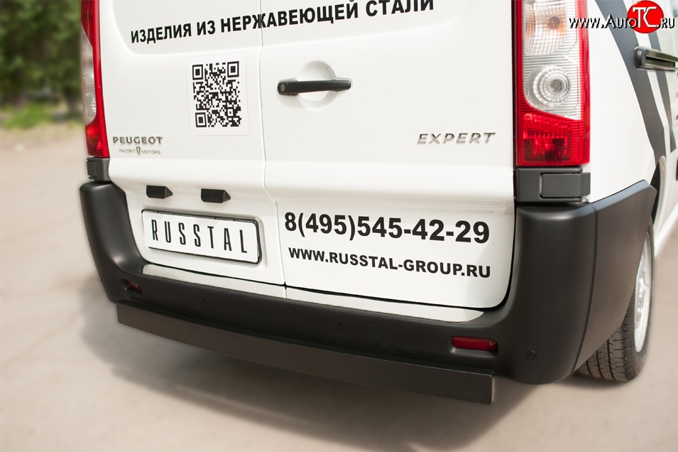 4 999 р. Одинарная защита заднего бампера из прямоугольной трубы 80x40 мм SLITKOFF  Peugeot Expert  G9 (2007-2017) минивэн дорестайлинг, цельнометаллический фургон дорестайлинг, минивэн рестайлинг, цельнометаллический фургон рестайлинг  с доставкой в г. Пермь