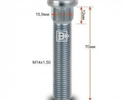 Забивная шпилька 58 мм ступицы Вектор M14 1.5 58 Honda Civic FD седан рестайлинг (2009-2011) 