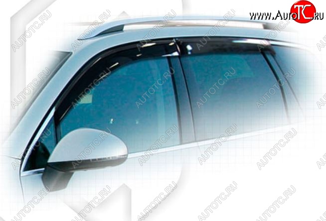 2 079 р. Дефлектора окон CA-Plastiс  Porsche Cayenne  958 (2010-2014) (Classic черный, Без надписи)  с доставкой в г. Пермь