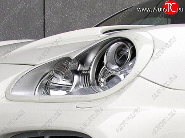 2 999 р. Реснички на фары CT Porsche Cayenne 958 (2010-2014) (Неокрашенные)  с доставкой в г. Пермь