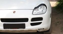 1 399 р. Реснички на фары RA Porsche Cayenne 955 (2002-2006) (Неокрашенные)  с доставкой в г. Пермь. Увеличить фотографию 5