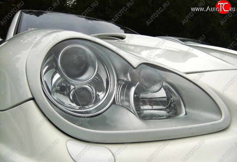 2 749 р. Реснички на фары TECHART Porsche Cayenne 955 (2002-2006) (Неокрашенные)  с доставкой в г. Пермь