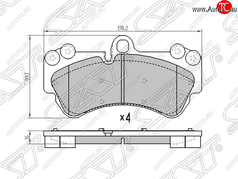 2 199 р. Колодки тормозные SAT (передние) Volkswagen Touareg GP рестайлинг (2006-2010)  с доставкой в г. Пермь