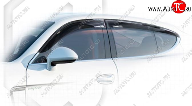 1 999 р. Дефлектора окон CA-Plastiс  Porsche Panamera  970 (2013-2016) рестайлинг (Classic полупрозрачный, Без хром.молдинга)  с доставкой в г. Пермь