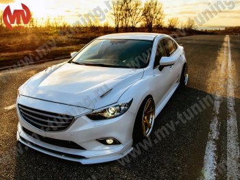 Капот пластиковый (с прорезаными жабрами) SkyActivSport MV-Tuning Mazda 6  GJ (2012-2025) дорестайлинг седан, дорестайлинг универсал, 1 рестайлинг универсал, 1-ый рестайлинг седан, 2-ой рестайлинг седан, 2-ой рестайлинг универсал