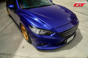 47 899 р. Капот пластиковый (с прорезаными жабрами) SkyActivSport MV-Tuning Mazda 6 GJ дорестайлинг седан (2012-2015) (Неокрашенный)  с доставкой в г. Пермь. Увеличить фотографию 3