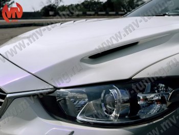 47 899 р. Капот пластиковый (с прорезаными жабрами) SkyActivSport MV-Tuning Mazda 6 GJ дорестайлинг седан (2012-2015) (Неокрашенный)  с доставкой в г. Пермь. Увеличить фотографию 4
