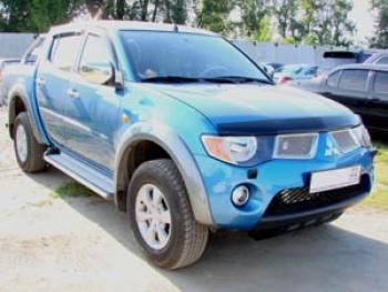 3 299 р. Дефлектор капота NovLine Mitsubishi Pajero Sport PB дорестайлинг (2008-2013)  с доставкой в г. Пермь. Увеличить фотографию 2
