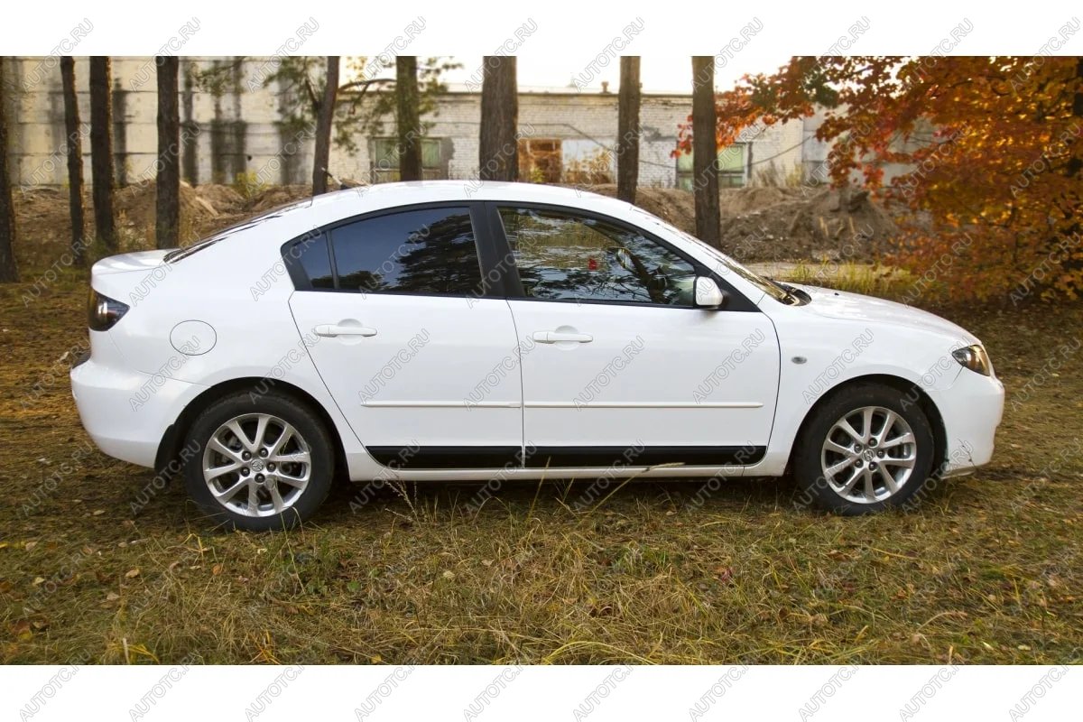 959 р. Молдинг двери RA (задний левый)  Mazda 3/Axela  BK (2003-2009) дорестайлинг седан, рестайлинг седан (Поверхность шагрень)  с доставкой в г. Пермь