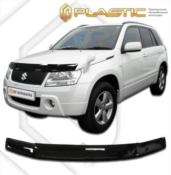 1 999 р. Дефлектор капота CA-Plastiс Suzuki Grand Vitara JT 3 двери дорестайлинг (2005-2008) (серия Classic черный)  с доставкой в г. Пермь. Увеличить фотографию 3