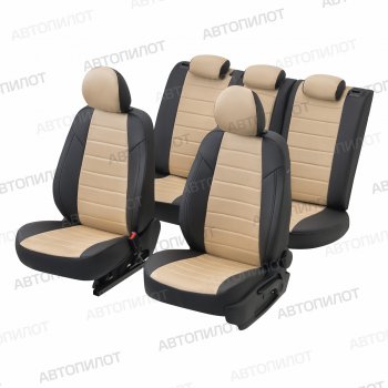 8 249 р. Чехлы сидений (экокожа/алькантара, 40/60) Автопилот Audi Q3 8U рестайлинг (2014-2018) (черный/бежевый)  с доставкой в г. Пермь. Увеличить фотографию 6
