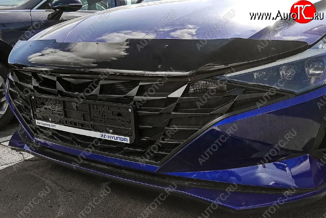 2 999 р. Дефлектор капота SIM  Hyundai Elantra  CN7 (2020-2023)  с доставкой в г. Пермь