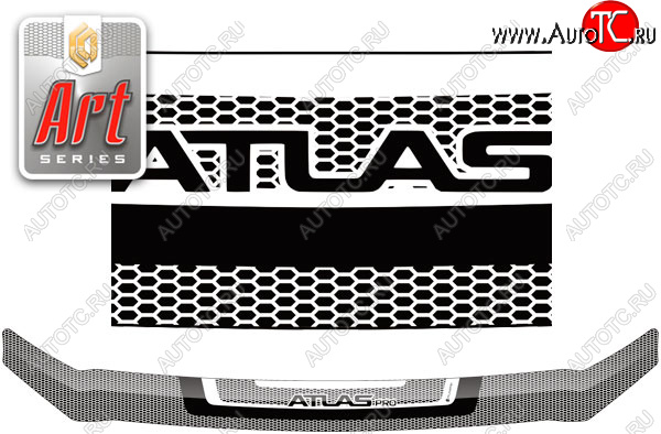 2 199 р. Дефлектор капота CA-Plastic  Geely Atlas Pro  NL3 (2019-2025) (серия Art белая)  с доставкой в г. Пермь