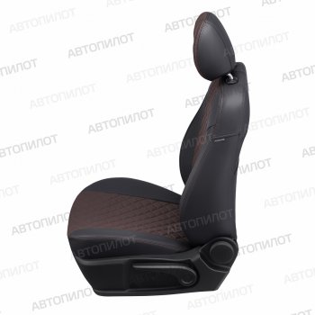 14 249 р. Чехлы сидений (экокожа) Автопилот Ромб  Chery Bonus  (A13) (2011-2016) лифтбэк (черный/шоколад)  с доставкой в г. Пермь. Увеличить фотографию 4