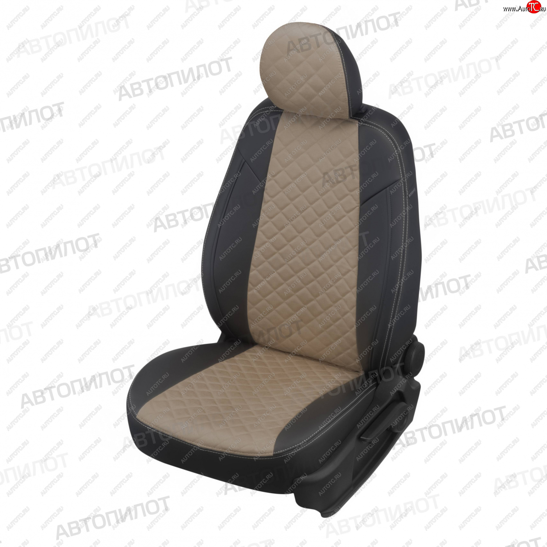14 449 р. Чехлы сидений (экокожа/алькантара) Автопилот Ромб  Chevrolet Aveo ( T200,  T250) (2002-2011) хэтчбек 5 дв, хэтчбек 5 дв рестайлинг (черный/темно-бежевый)  с доставкой в г. Пермь