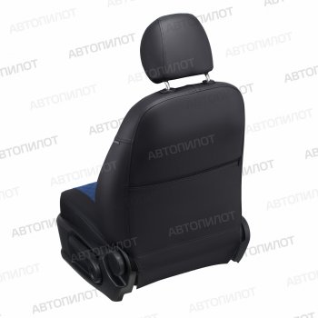 14 249 р. Чехлы сидений (экокожа) Автопилот Ромб  Chevrolet Rezzo (2000-2008) (черный/синий)  с доставкой в г. Пермь. Увеличить фотографию 2