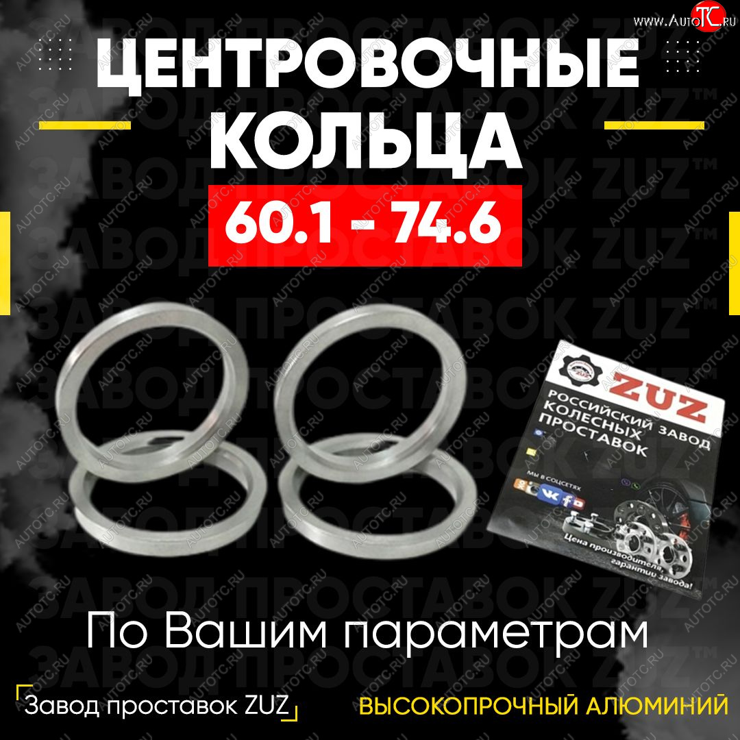 1 849 р. Алюминиевое центровочное кольцо (4 шт) ЗУЗ 60.1 x 74.6    с доставкой в г. Пермь