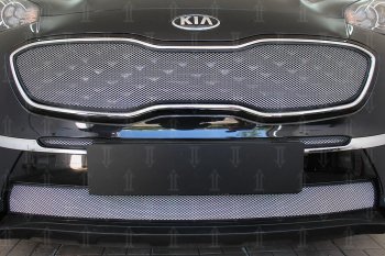 Защитная сетка в бампер (низ, ячейка 4х10 мм) Alfeco Премиум KIA Sportage  4 QL (2018-2022) рестайлинг (Хром)