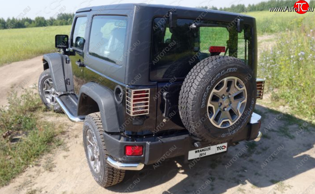 11 749 р. Защита заднего бампера (V-3.6, 3 двери, уголки, d60,3 мм) TCC  Jeep Wrangler  JK (2006-2010) 3 дв. дорестайлинг  с доставкой в г. Пермь