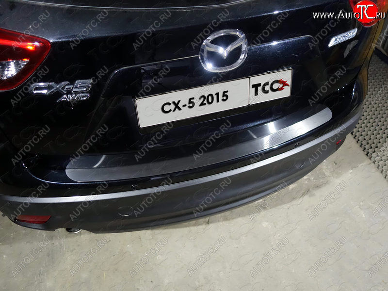 2 599 р. Накладка на задний бампер, ТСС Тюнинг  Mazda CX-5  KE (2015-2017) рестайлинг (лист шлифованный 1мм)  с доставкой в г. Пермь