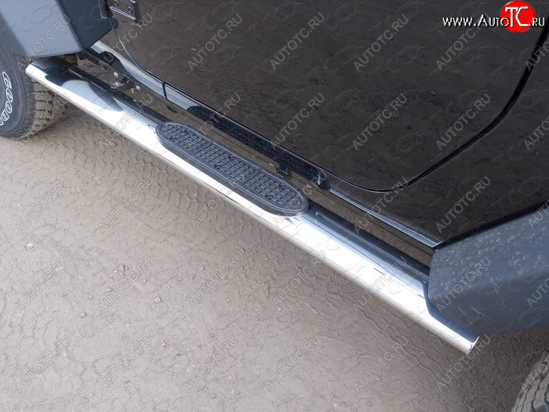 33 599 р. Пороги овальные с накладкой 120х60 мм ТСС Тюнинг  Jeep Wrangler  JK (2006-2010) 3 дв. дорестайлинг (серые)  с доставкой в г. Пермь