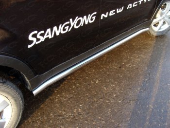Защита порогов труба d60,3 мм ТСС Тюнинг SSANGYONG Actyon (2013-2021) рестайлинг (серые)