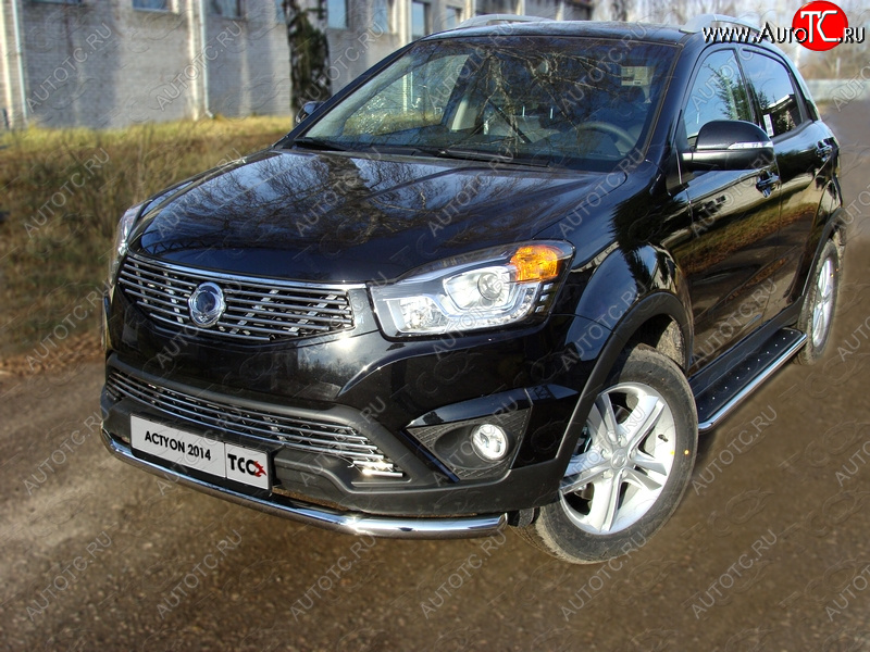 17 649 р. Защита переднего бампера нижняя d60,3 мм ТСС Тюнинг  SSANGYONG Actyon (2013-2021) рестайлинг (нержавейка)  с доставкой в г. Пермь