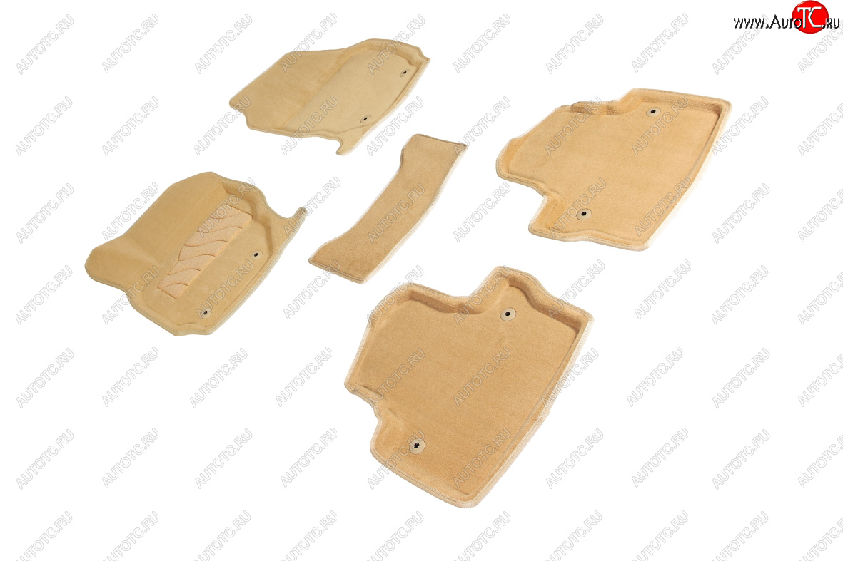 5 499 р. Комплект ковриков салона (ворсовые, 3D) SEINTEX  Daewoo Matiz ( M200,  M250) (2005-2015) дорестайлинг, рестайлинг (Бежевый)  с доставкой в г. Пермь