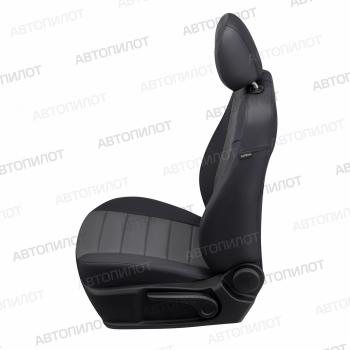 8 249 р. Чехлы на сиденья Экокожа (сплошное экокожа) Автопилот Changan Alsvin (2018-2025) (черный/темно-серый)  с доставкой в г. Пермь. Увеличить фотографию 3