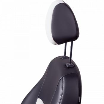 5 799 р. Комплект чехлов для сидений (РЗС 60/40 3Г Илана+Орегон) ТУРИН СТ Lord Autofashion KIA Soul SK3 (2018-2022) (черный, вставка белая, строчка белая)  с доставкой в г. Пермь. Увеличить фотографию 4