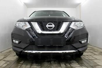 Защита радиатора (низ) Стрелка11 Стандарт Nissan X-trail  3 T32 (2017-2022) рестайлинг (черная)
