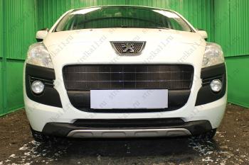 2 349 р. Защита радиатора (низ) Стрелка11 Стандарт Peugeot 3008 дорестайлинг (2009-2013) (черная)  с доставкой в г. Пермь. Увеличить фотографию 2