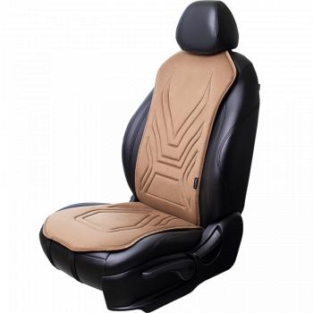 2 579 р. Накидка на сиденье (1 место Афины) ЛЮКС ст АЛЬБИОН Lord Autofashion   (бежевый, строчка коричневая)  с доставкой в г. Пермь. Увеличить фотографию 3