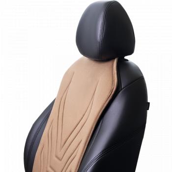 2 579 р. Накидка на сиденье (1 место Афины) ЛЮКС ст АЛЬБИОН Lord Autofashion   (бежевый, строчка коричневая)  с доставкой в г. Пермь. Увеличить фотографию 5