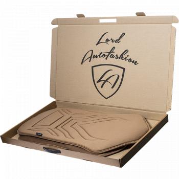 2 579 р. Накидка на сиденье (1 место Афины) ЛЮКС ст АЛЬБИОН Lord Autofashion   (бежевый, строчка коричневая)  с доставкой в г. Пермь. Увеличить фотографию 6