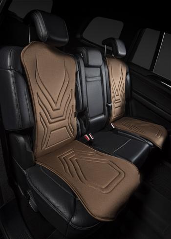 2 579 р. Накидка на сиденье (1 место Афины) ЛЮКС ст АЛЬБИОН Lord Autofashion   (бежевый, строчка коричневая)  с доставкой в г. Пермь. Увеличить фотографию 2