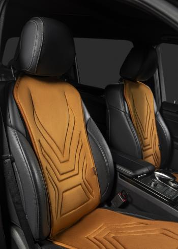2 579 р. Накидка на сиденье (1 место Афины) ЛЮКС ст АЛЬБИОН Lord Autofashion   (бронза, строчка светло-коричневая)  с доставкой в г. Пермь. Увеличить фотографию 5