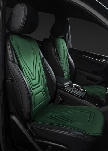 2 579 р. Накидка на сиденье (1 место Афины) ЛЮКС ст АЛЬБИОН Lord Autofashion   (зеленый, строчка темно-зеленая)  с доставкой в г. Пермь. Увеличить фотографию 4