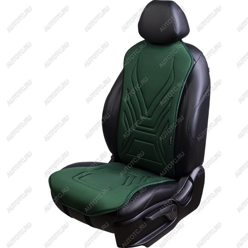 2 579 р. Накидка на сиденье (1 место Афины) ЛЮКС ст АЛЬБИОН Lord Autofashion   (зеленый, строчка темно-зеленая)  с доставкой в г. Пермь