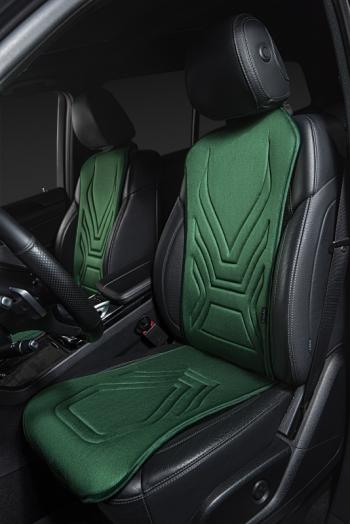 2 579 р. Накидка на сиденье (1 место Афины) ЛЮКС ст АЛЬБИОН Lord Autofashion   (зеленый, строчка темно-зеленая)  с доставкой в г. Пермь. Увеличить фотографию 9