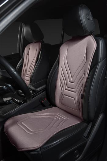 2 579 р. Накидка на сиденье (1 место Афины) ЛЮКС ст АЛЬБИОН Lord Autofashion   (розовый, строчка бежевая)  с доставкой в г. Пермь. Увеличить фотографию 4