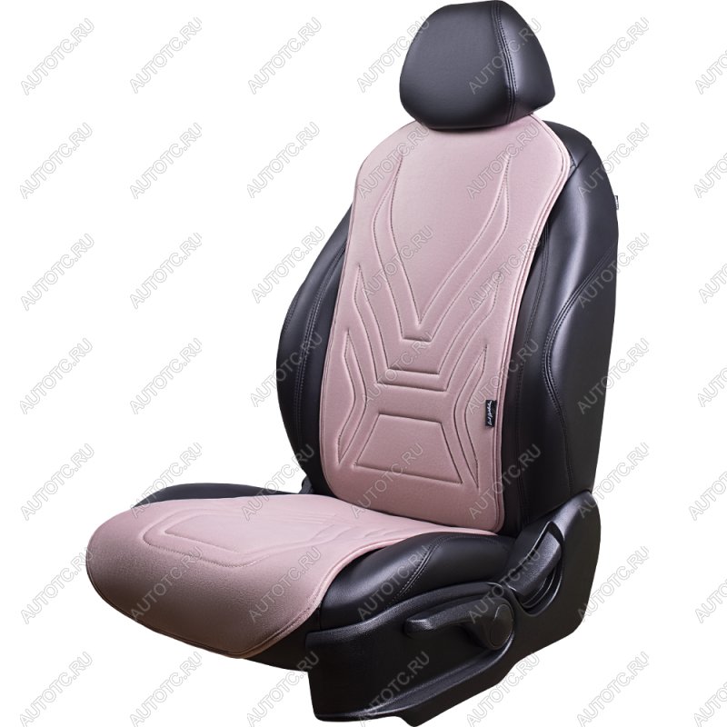 2 579 р. Накидка на сиденье (1 место Афины) ЛЮКС ст АЛЬБИОН Lord Autofashion   (розовый, строчка бежевая)  с доставкой в г. Пермь