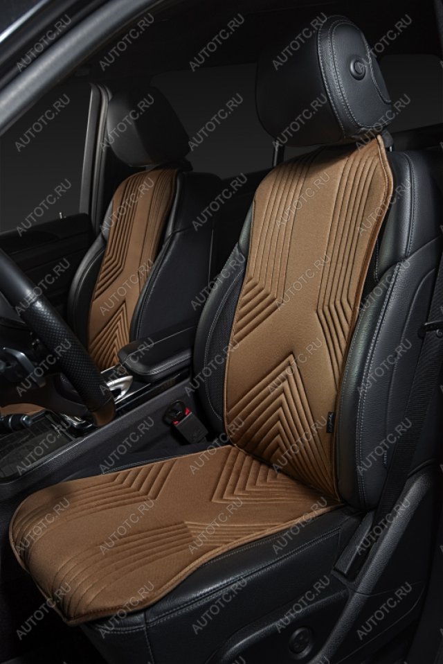 2 579 р. Накидка на сиденье (1 место Афины) ЛЮКС ст ВАН ВЭЙ Lord Autofashion   (коричневый, строчка коричневая)  с доставкой в г. Пермь